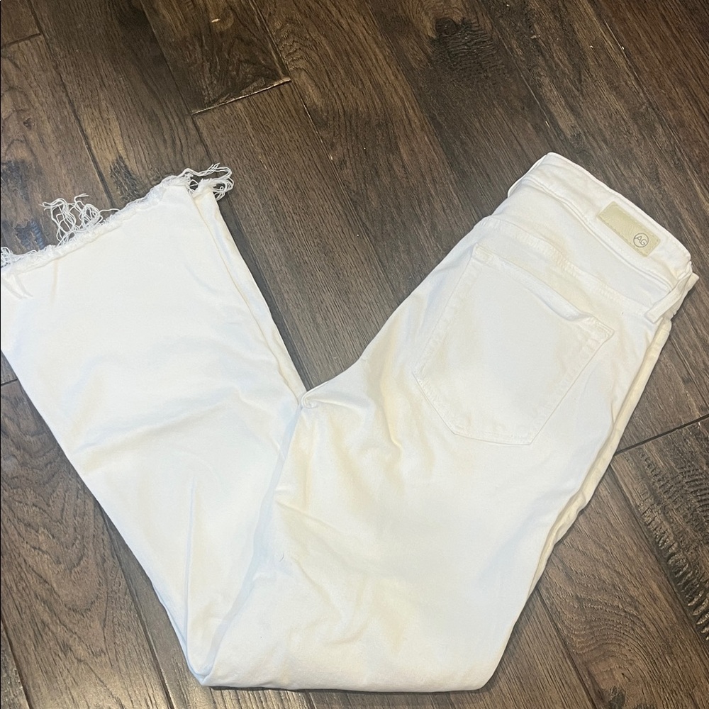 AG High Rise Fit Frayed Bottom Jeans